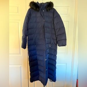 Lands End Winter Maxi Coat, Barely worn, Navy Blue, Size XL